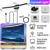 Barre lumineuse écran PC – barre incurvée de 40 cm avec RGB et câble USB d'environ 1,8 m