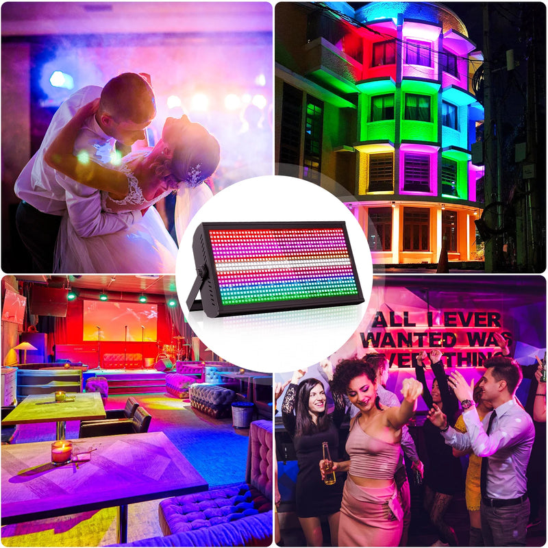 Stroboscope LED RGB et blanc 200 W DMX, lot de 4