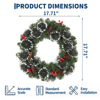Couronne de Noël lumineuse LED – schéma du diamètre de 45 cm