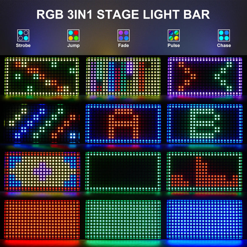 Projecteur mural LED RGB 288 LED, DMX 10 canaux, télécommande, 60 W