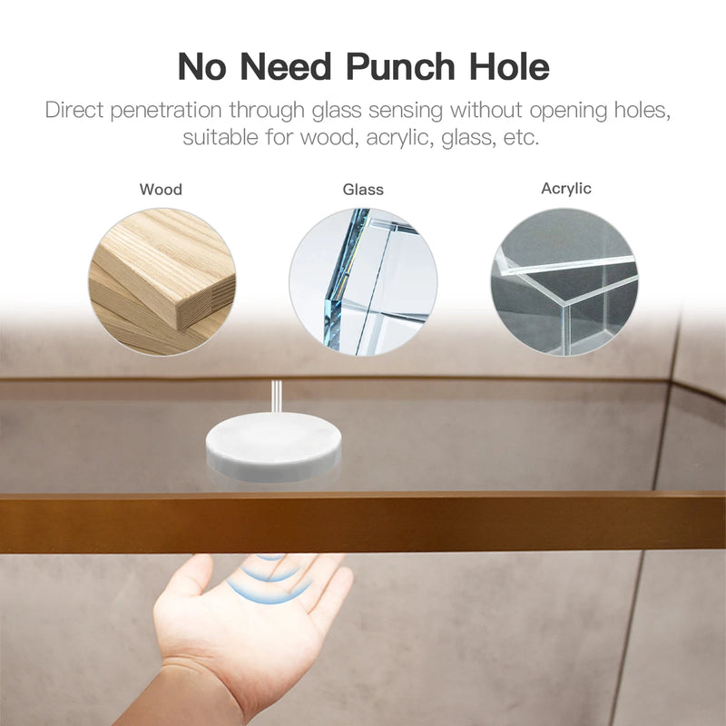 Ruban LED USB pour miroir à variateur tactile – capteur sans perçage qui détecte à travers le bois, le verre et l'acrylique