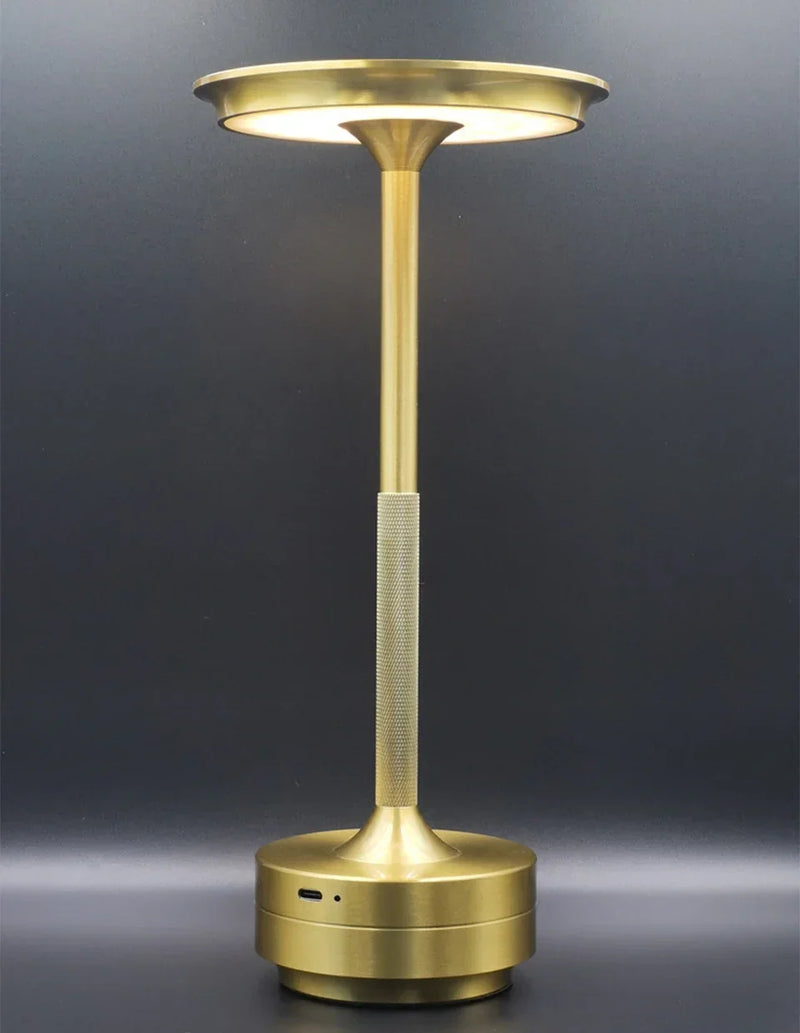 Lampe de table sans fil à disque, 3 teintes tactiles, 28 cm, USB-C