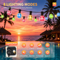 Guirlande guinguette multicolore G40 – 8 modes d'éclairage, autre vue