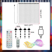 Rideau lumineux étanche à motifs DIY, 400 LED, application et musique