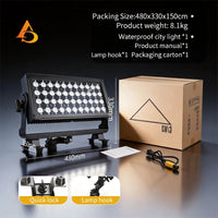 Projecteur LED extérieur pixel RGBW 44 x 10 W IP66, DMX512, avec ou sans lumière auxiliaire