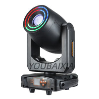 Lot de 2 ou 4 lyres LED 3 en 1 beam, spot et wash à halo RGB, 2 prismes, DMX 20 canaux