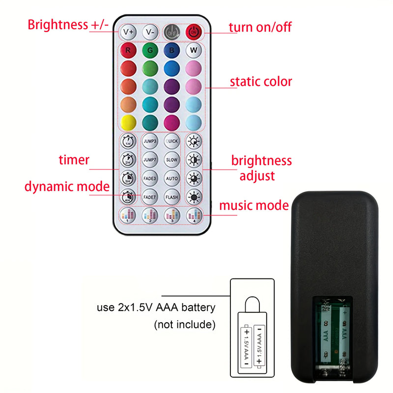 Bande LED RGB USB avec télécommande et application pour TV, 0,5 à 30 m