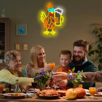 Néon LED coq et chope de bière, USB réglable, 2 tailles
