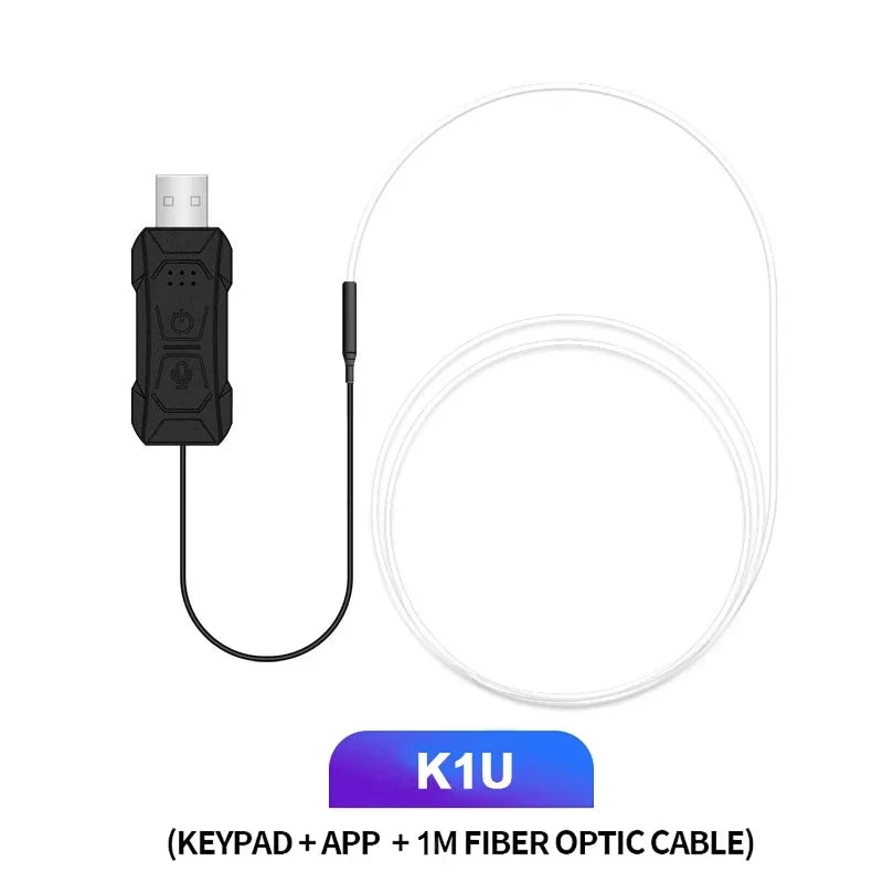 Bande lumineuse fibre optique – version 1 m avec boîtier de commande