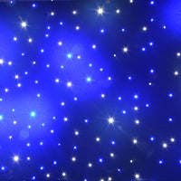 Rideau ciel étoilé LED – gros plan sur les étoiles bleues et blanches