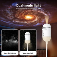 Mini projecteur d'étoiles galactiques USB – mode double veilleuse chaude et projecteur d'étoiles
