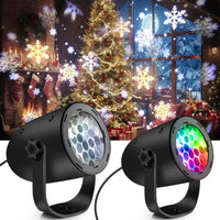 Projecteur LED flocons de neige, motifs de Noël, USB, noir ou blanc