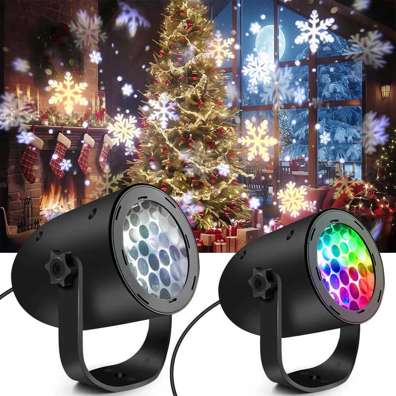 Projecteur LED flocons de neige, motifs de Noël, USB, noir ou blanc