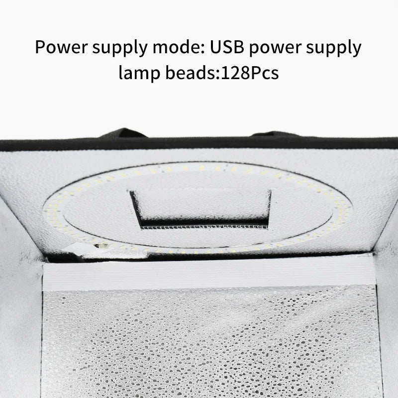 Boîte à lumière photo LED – bandeau de LED au plafond de la boîte