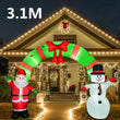 Arche de Noël gonflable lumineuse, père Noël et bonhomme de neige, 3,1 m