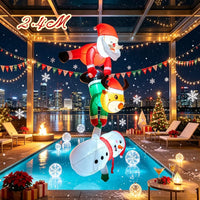 Décoration de Noël gonflable suspendue – décoration gonflable suspendue au-dessus d'une terrasse avec piscine, hauteur de 2,4 m