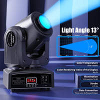 Mini lyre LED spot 30 W à 7 gobos et 7 couleurs, DMX 9 ou 11 canaux