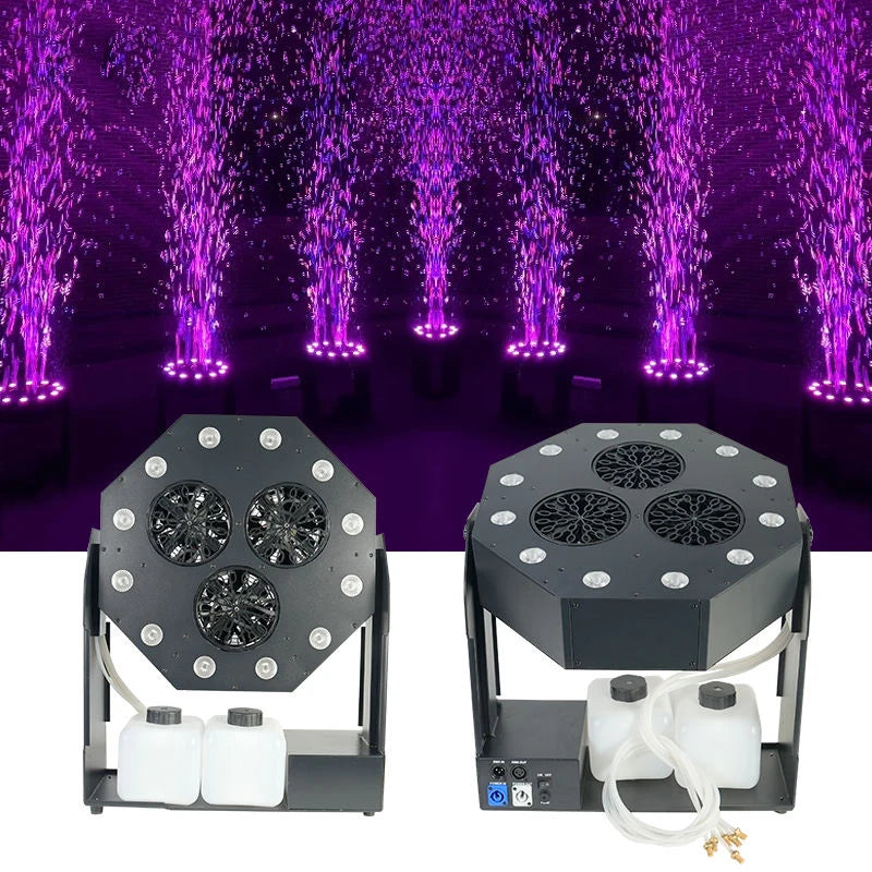 Machine à bulles LED RGBW 120 W à 3 sorties, DMX512 et télécommande