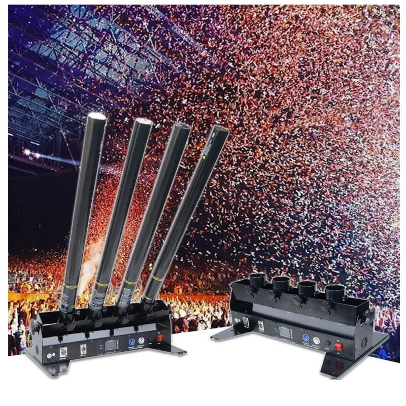 Canon à confettis 4 têtes 60 W – tir de confettis lors d'un événement