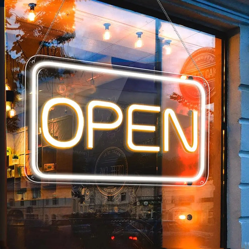 Panneau lumineux ouvert à cadre en néon LED USB, gradateur, 7 modèles