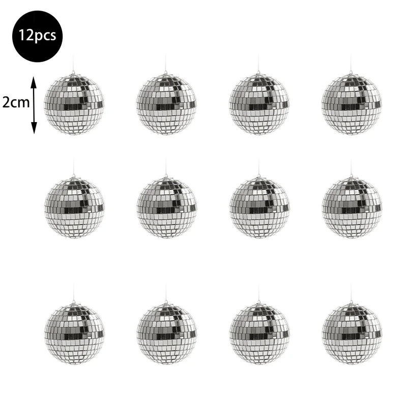 Boules à facettes miroir pour sapin de Noël, 2 à 10 cm