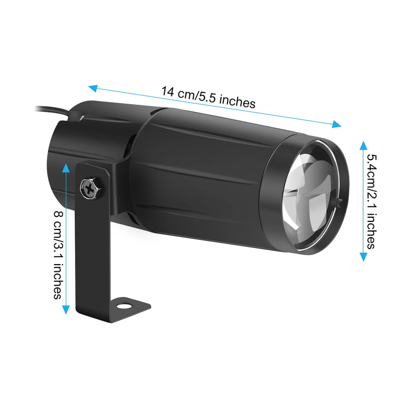 Lot de 2 pinspots LED blancs 3 W pour boule à facettes et soirée disco