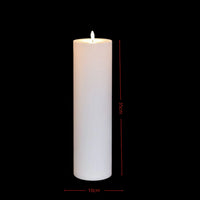 Bougies pilier LED géantes – bougie blanche de 35 cm, cotes de hauteur