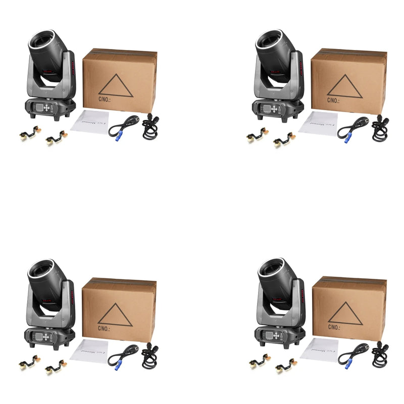 Lyre beam 14R 290 W à lampe – lot de 4 lyres avec cartons et accessoires