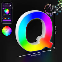 Lettres lumineuses LED RGB 15 cm – lettre Q