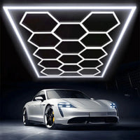 Kit éclairage 14 hexagones LED, 520 ou 680 W, pour garage et showroom