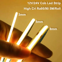 Ruban LED COB blanc jusqu'à IRC 95, 12 ou 24 V, 5 m