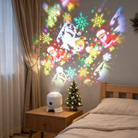 Projecteur de Noël rotatif d'intérieur, 22 motifs, rechargeable