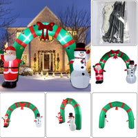 Arche de Noël gonflable lumineuse, père Noël et bonhomme de neige, 3,1 m