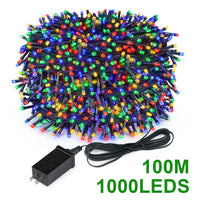 Guirlande sapin lumineuse blanc chaud, froid ou RGB, 10 à 100 m