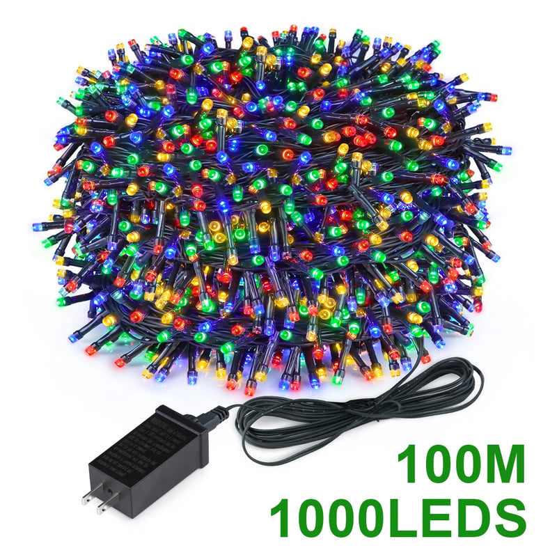 Guirlande sapin lumineuse blanc chaud, froid ou RGB, 10 à 100 m