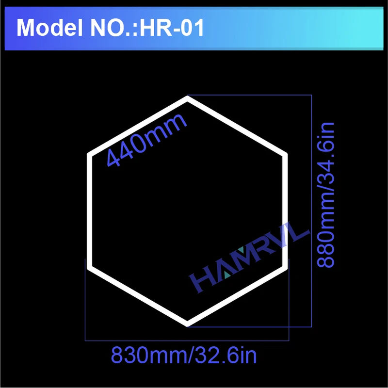 Plafonnier hexagonal LED – modèle d'un hexagone, 83 x 88 cm