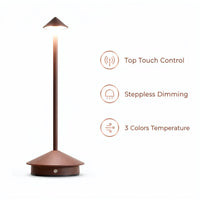 Lampe de table sans fil à chapeau conique – vue 21