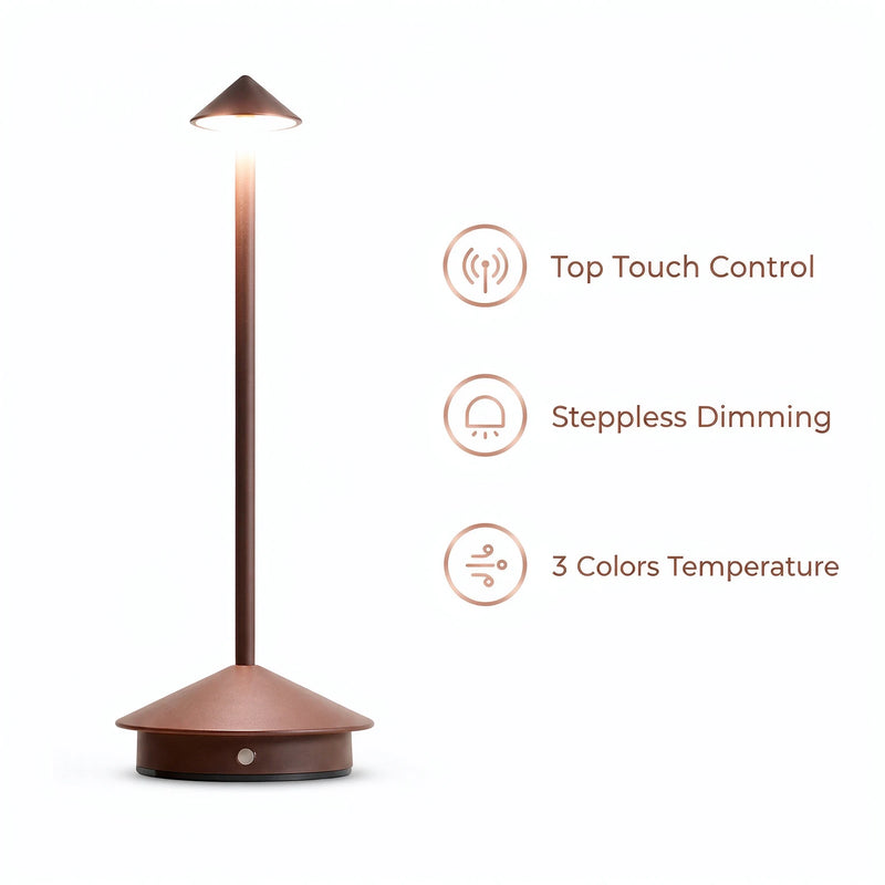 Lampe de table sans fil à chapeau conique – vue 21