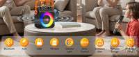 Enceinte karaoké familiale – fonctions : Bluetooth, AUX, USB, carte TF, écho et 8 heures
