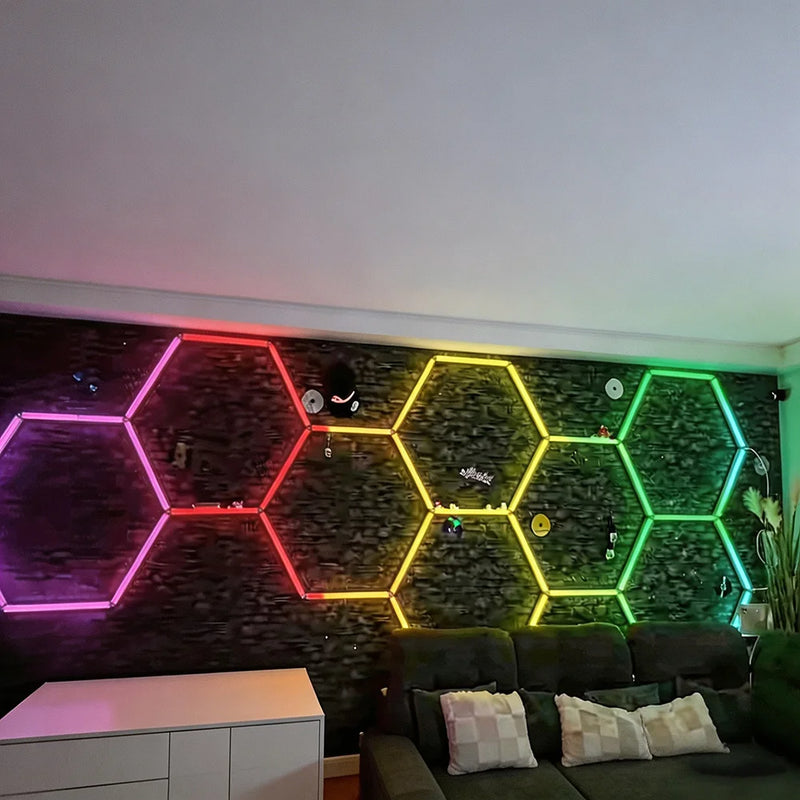 Barres LED hexagonales RGB – vue 3