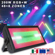 Stroboscope LED DMX 200 W, 48 zones RGB et 8 zones blanches