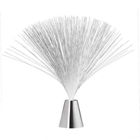 Lampe fibre optique – vue de face sur fond blanc, socle chromé en cône