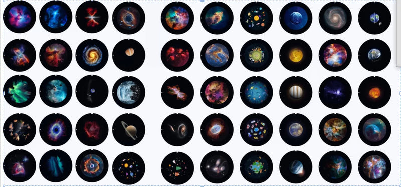 Projecteur d'étoiles USB à veilleuse chaude – planche des 48 films