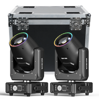 Lyre beam 230 W à anneau RGB, lot de 2 avec flight case, DMX
