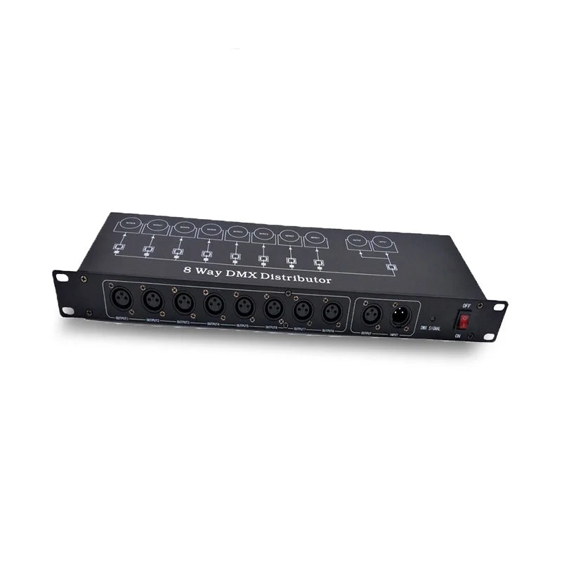 Répartiteur DMX 8 sorties XLR, amplificateur de signal DMX512 en rack