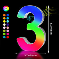 Lettres lumineuses LED RGB 15 cm – chiffre 3