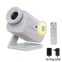 Projecteur d'étoiles holographique 3D – projecteur blanc avec télécommande et adaptateur secteur européen