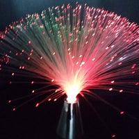 Lampe fibre optique – gerbe rouge et rose dans l'obscurité