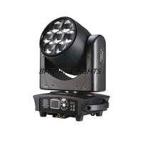 Lyre LED zoom 7 x 40 W – lyre vue de face en lumière blanche