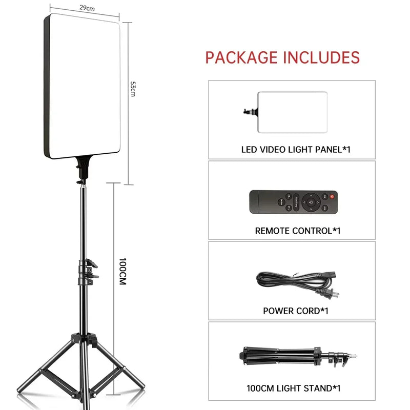 Panneau LED vidéo bicolore 29 x 53 cm, télécommande, support au choix